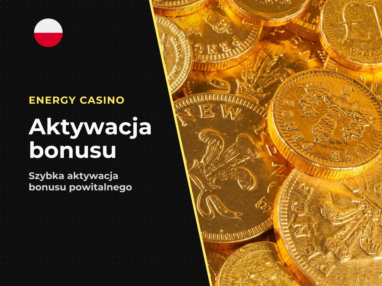 Instrukcja aktywacji kodu ECTGR. 1. **Załóż konto w Energy Casino** — podaj e-mail, hasło, datę urodzenia, walutę (EUR lub PLN) i numer telefonu. Sama rejestracja nie aktywuje oferty. 2. **Dołącz do o