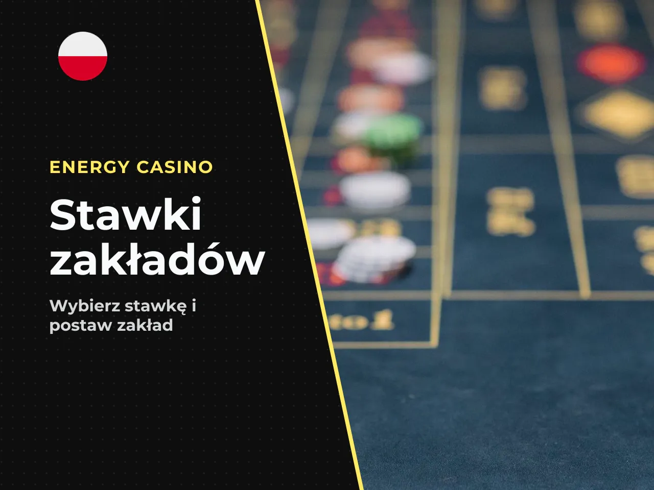 Wybierz stawkę i postaw zakład. Przygotowanie zakładu obsługuje sekcja nawigacyjna u dolnej krawędzi okna, gdzie wybierasz wielkość stawki — reprezentowaną przez graficzne chips o różnych nominałach (